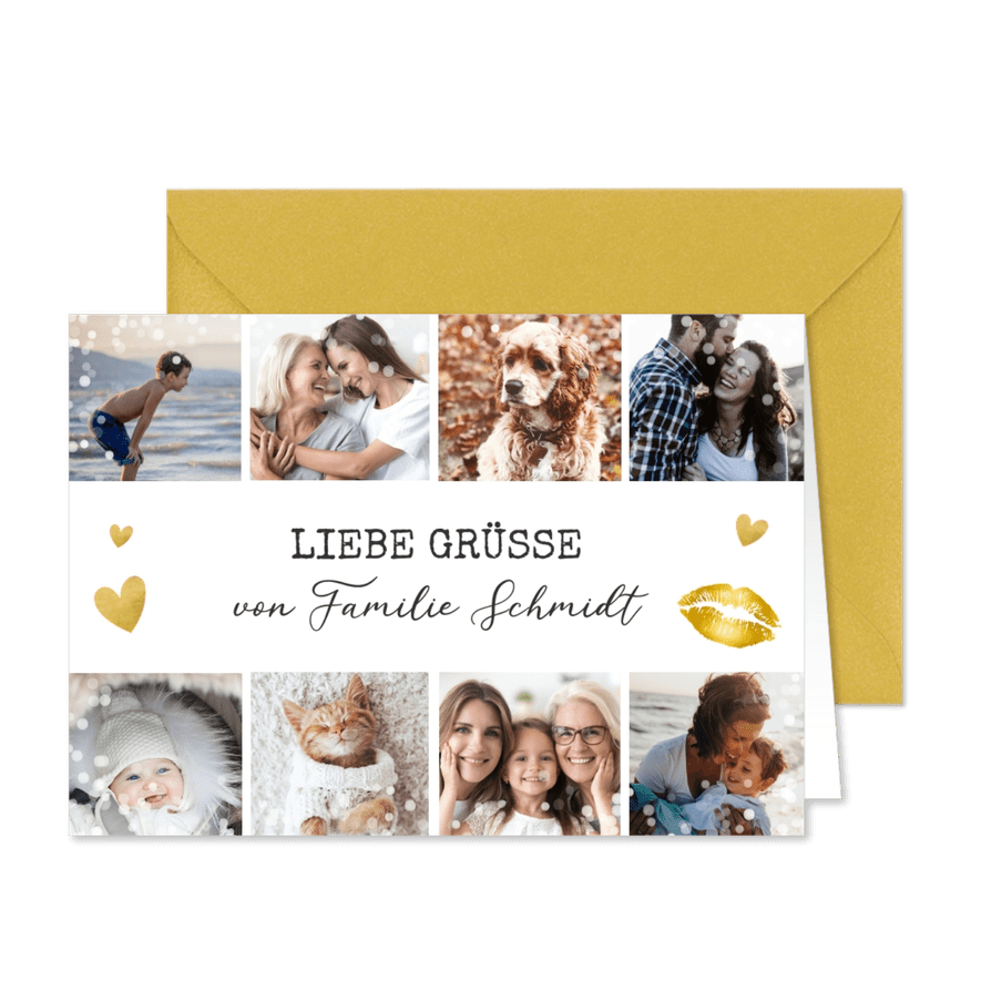 Foto-Grußkarte acht Fotos - Karteneindruck
