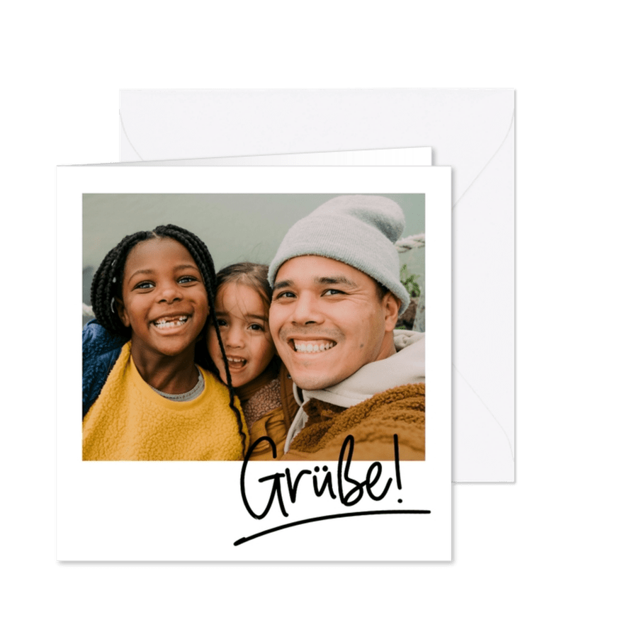 Foto-Grußkarte 'Grüße' Handschrift - Karteneindruck