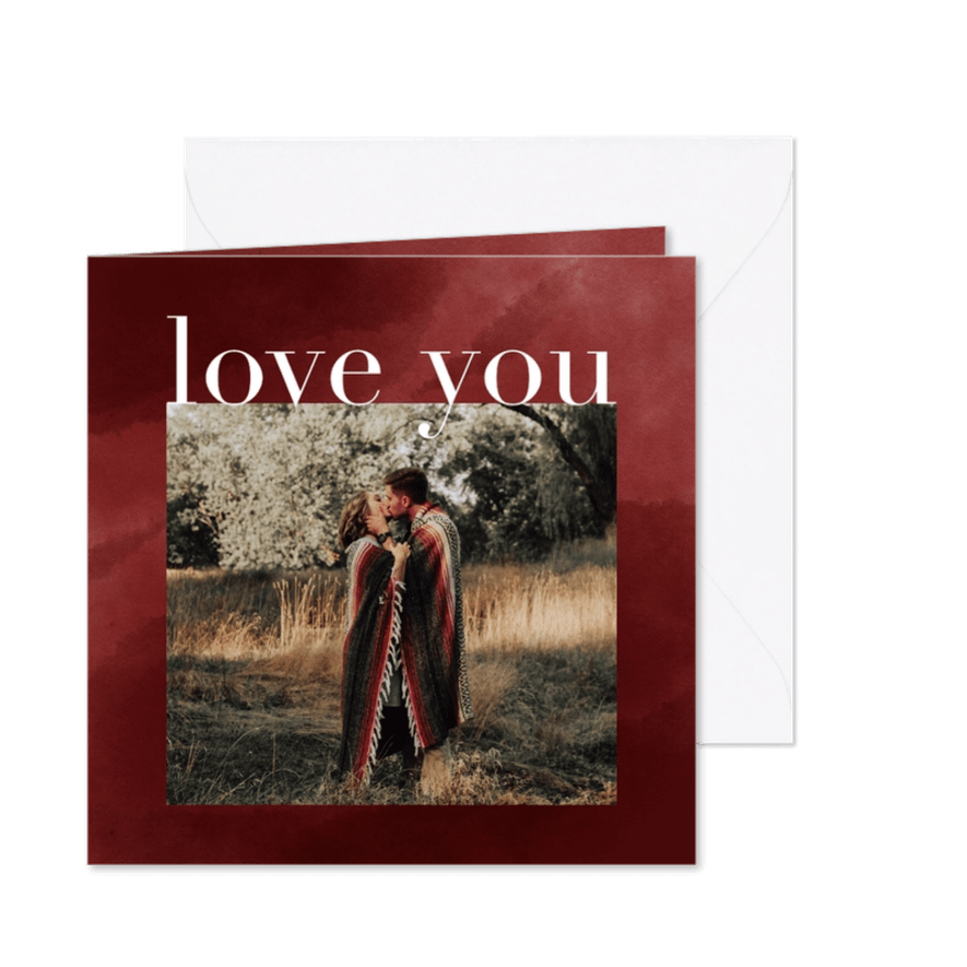 Foto-Grußkarte rot love you - Karteneindruck
