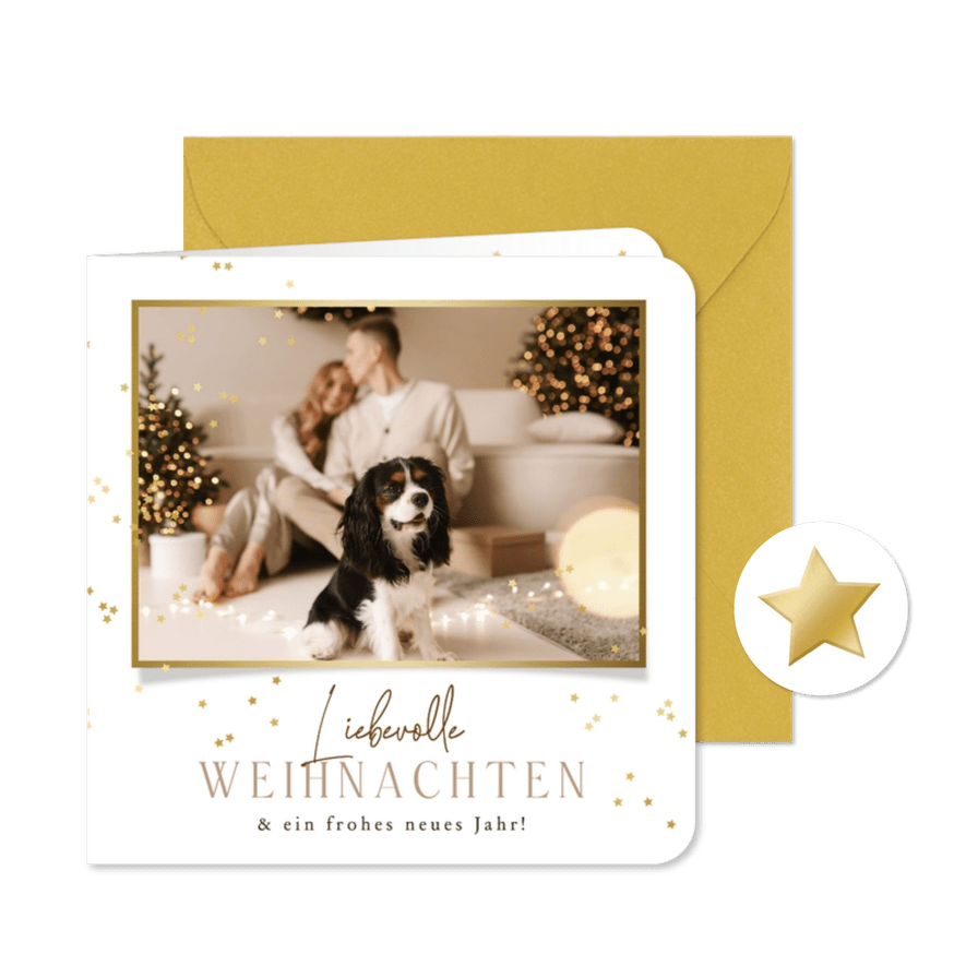 Foto-Karte Weihnachtsgrüße 'Liebevolle Weihnachten' - Karteneindruck