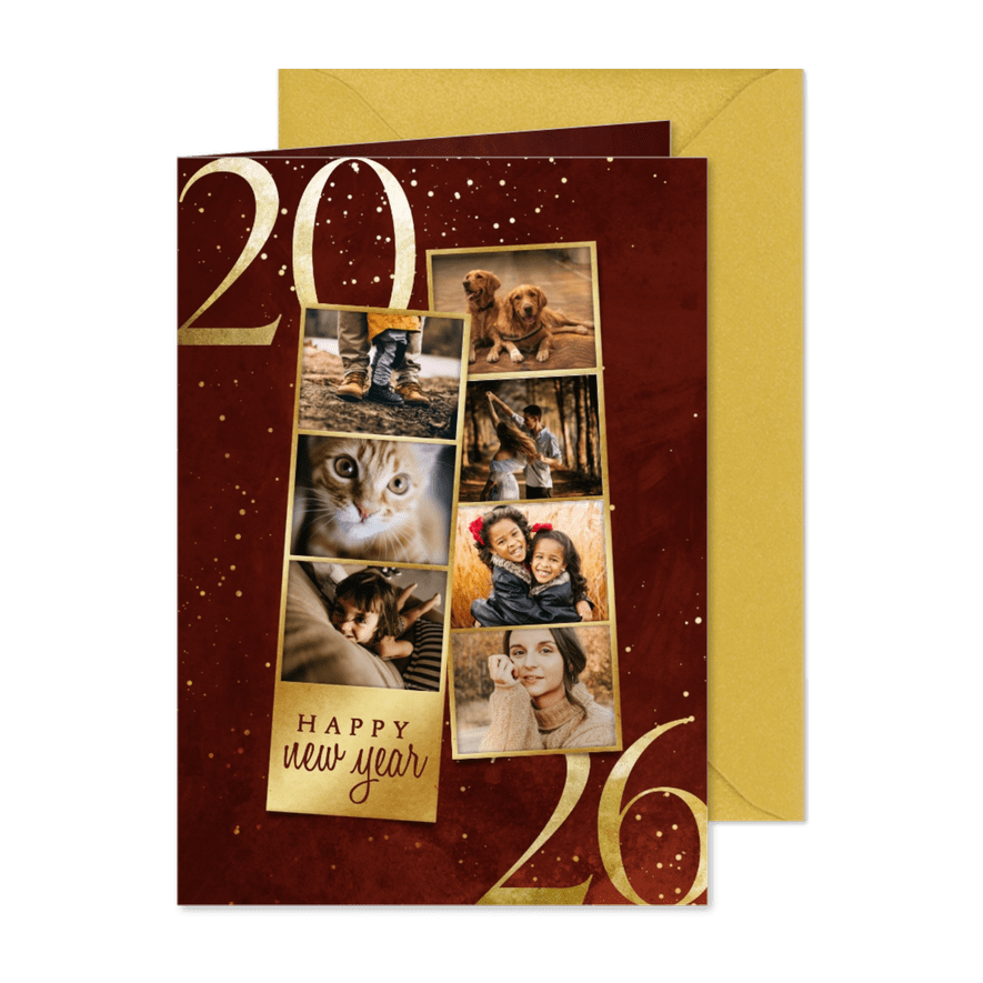Foto-Neujahrskarte Bilderstreifen - Karteneindruck

