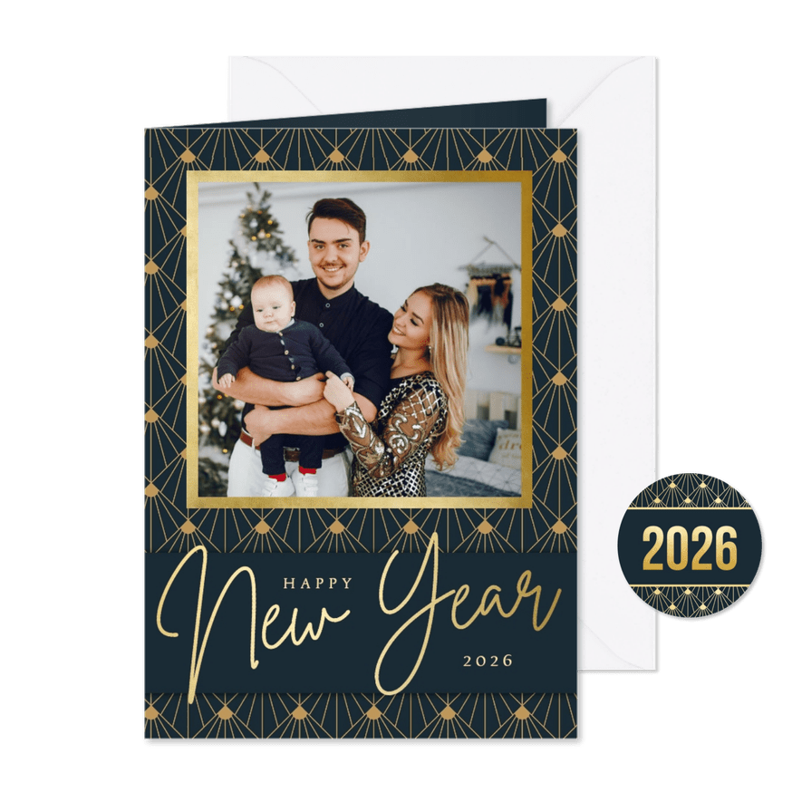 Foto-Neujahrskarte 'New Year' Art Deco - Karteneindruck
