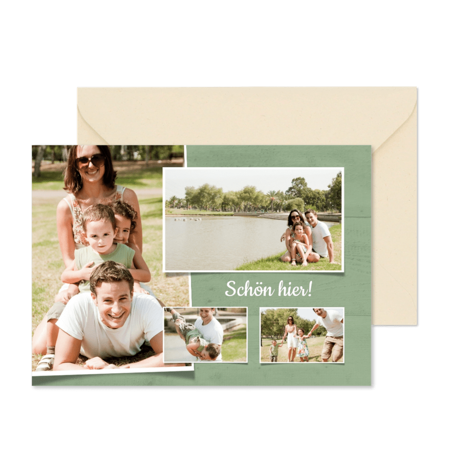 Foto-Postkarte mit vier Fotos - Karteneindruck
