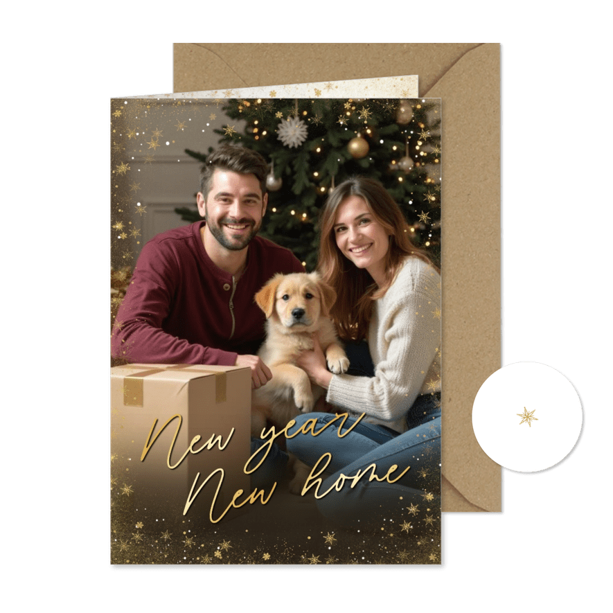 Foto-Umzugskarte Weihnachten Sterne Sternenstaub - Karteneindruck