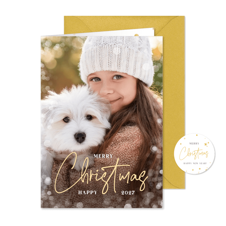 Foto-Weihnachtsgrußkarte 'Merry Christmas' - Kartenvorschau
