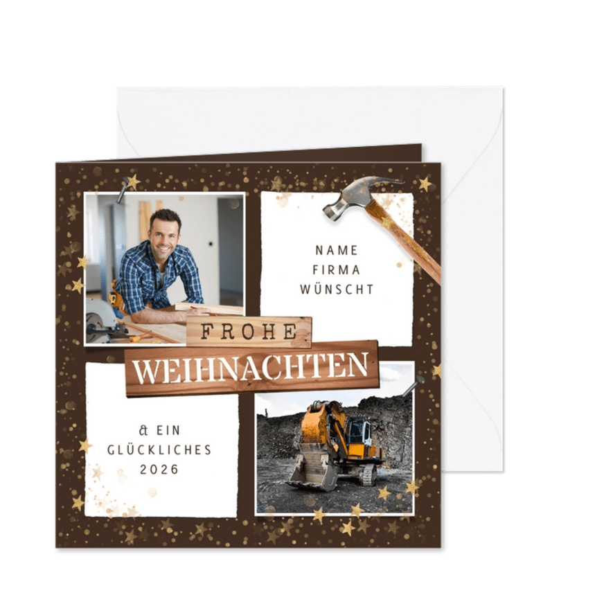 Foto-Weihnachtskarte Bau - Karteneindruck