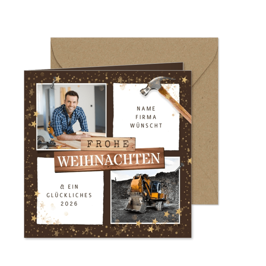 Foto-Weihnachtskarte Bau - Karteneindruck
