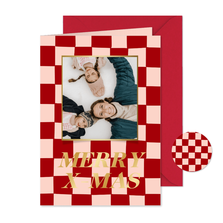 Foto-Weihnachtskarte Colourblocking Merry X-Mas - Karteneindruck