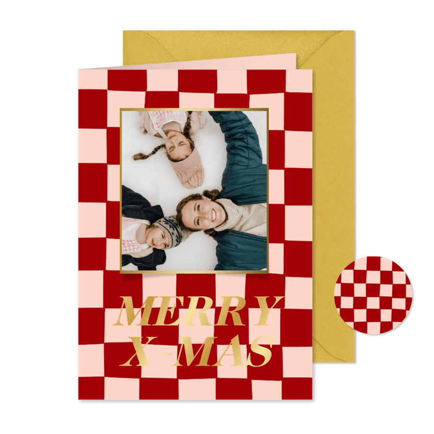 Foto-Weihnachtskarte Colourblocking Merry X-Mas - Karteneindruck
