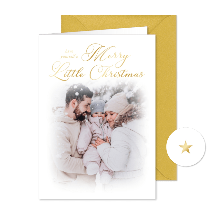Foto-Weihnachtskarte Goldschrift - Karteneindruck
