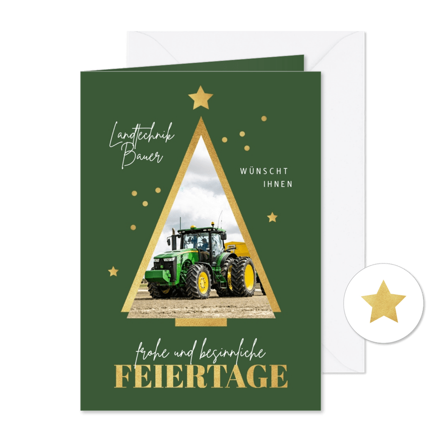 Foto-Weihnachtskarte Landtechnik - Karteneindruck
