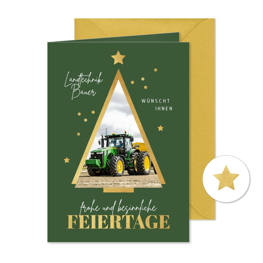 Foto-Weihnachtskarte Landtechnik - Karteneindruck