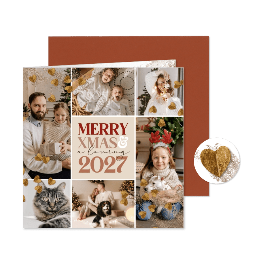 Foto-Weihnachtskarte 'Merry XMas' 6 Fotos - Kartenvorschau