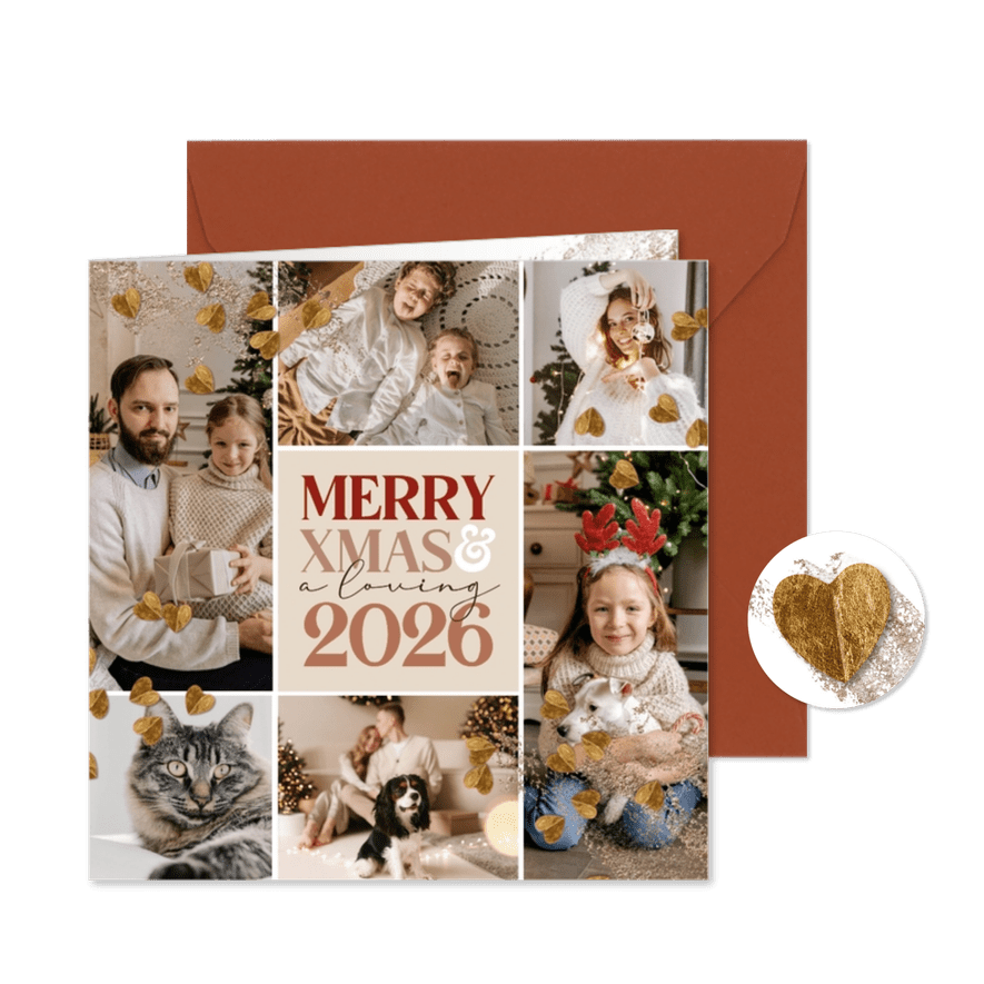 Foto-Weihnachtskarte 'Merry XMas' 6 Fotos - Karteneindruck
