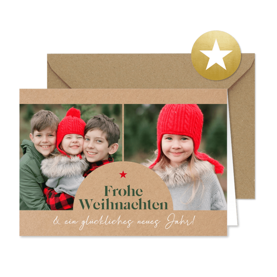 Foto-Weihnachtskarte mit Rundbogen - Karteneindruck
