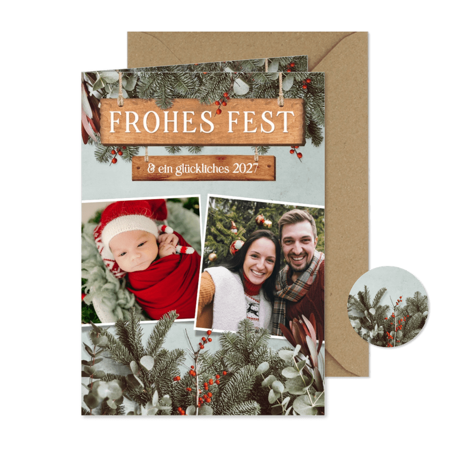 Foto-Weihnachtskarte natürlicher Look - Kartenvorschau
