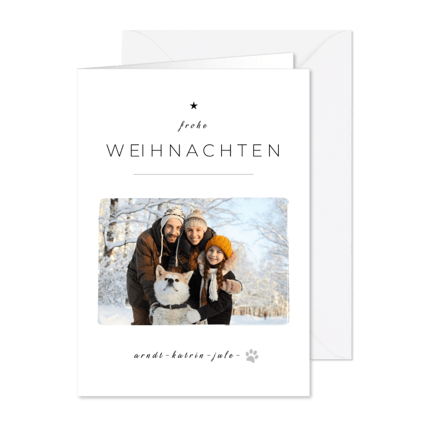 Foto-Weihnachtskarte schlicht & elegant - Karteneindruck
