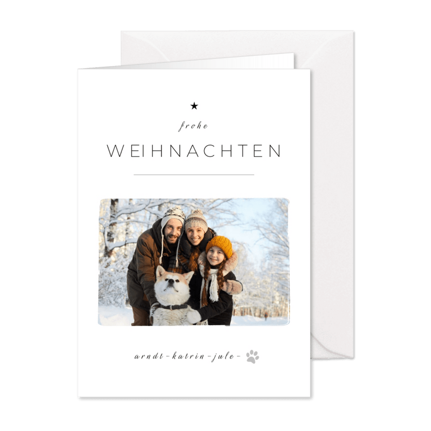 Foto-Weihnachtskarte schlicht & elegant - Karteneindruck
