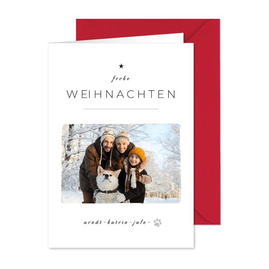 Foto-Weihnachtskarte schlicht & elegant - Karteneindruck
