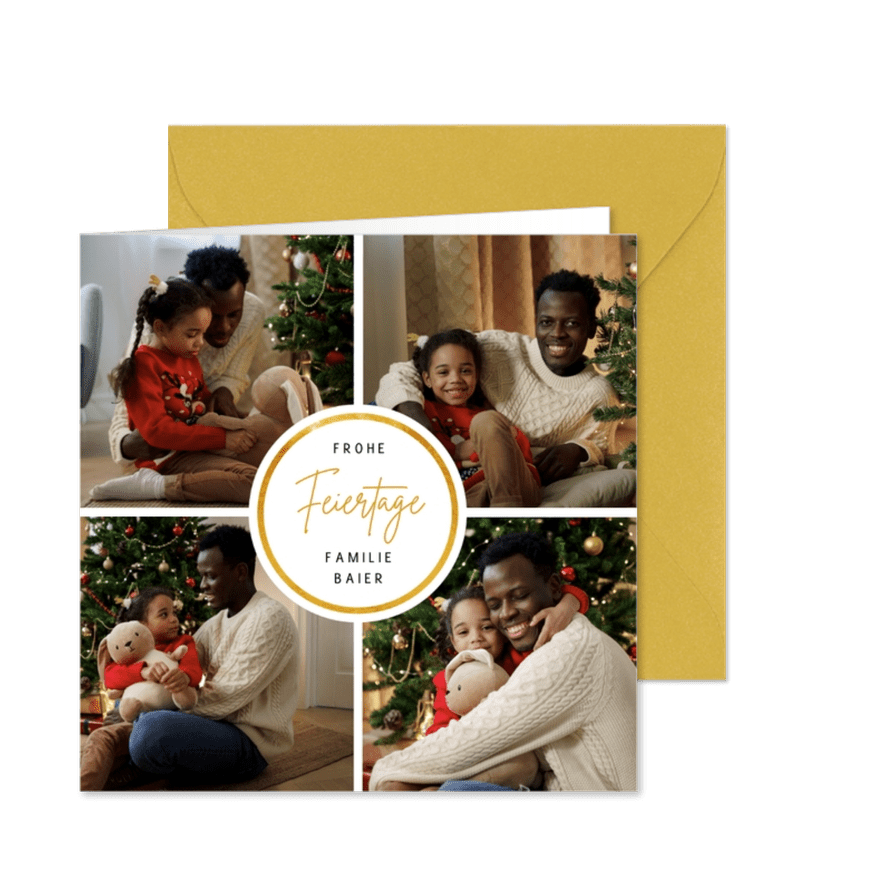 Foto-Weihnachtskarte vier Fotos - Karteneindruck
