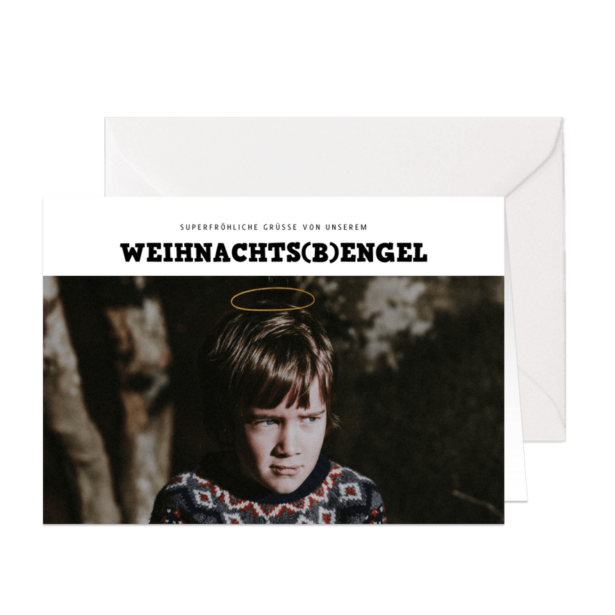 Foto-Weihnachtskarte Weihnachts(B)engel - Karteneindruck
