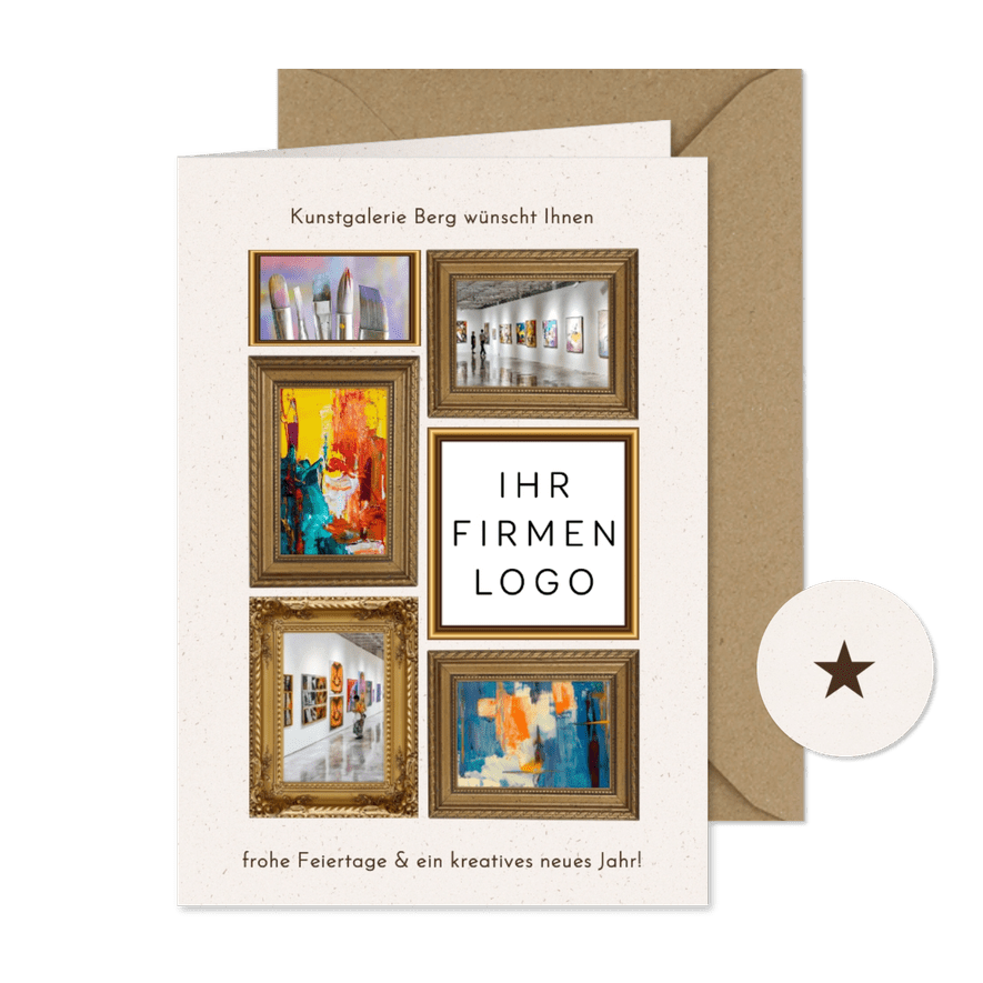 Fotocollage Bildergalerie geschäftliche Weihnachtskarte - Karteneindruck