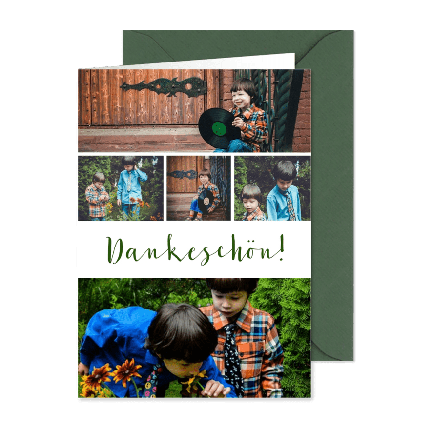Fotocollage Grußkarte Dankeschön - Karteneindruck