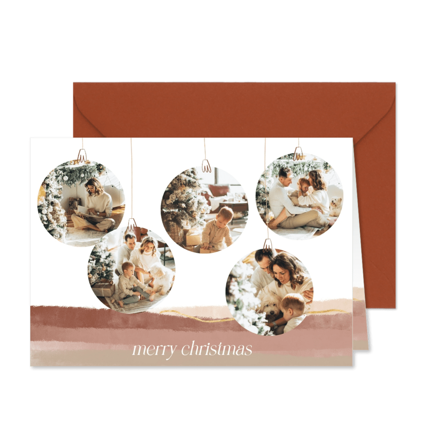 Fotocollage in Weihnachtskugeln - Karteneindruck