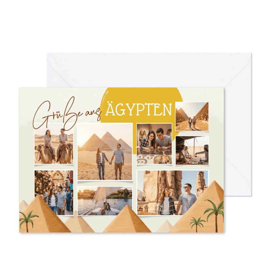 Fotocollage-Karte Grüße Ägypten - Kartenvorschau
