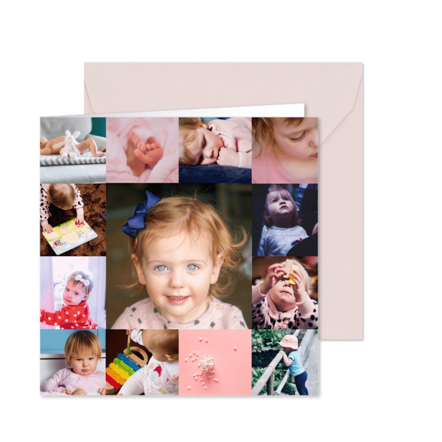 Fotocollage Karte mit dreizehn Fotos - Karteneindruck