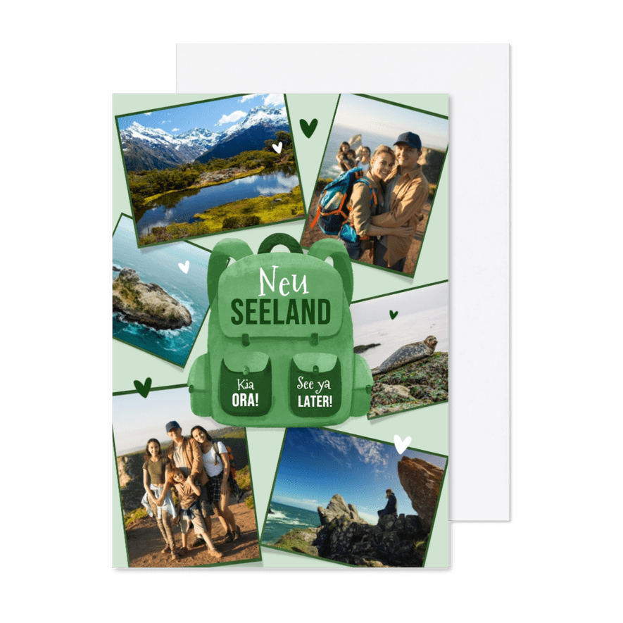Fotocollage Karte Neuseeland Rundreise - Kartenvorschau