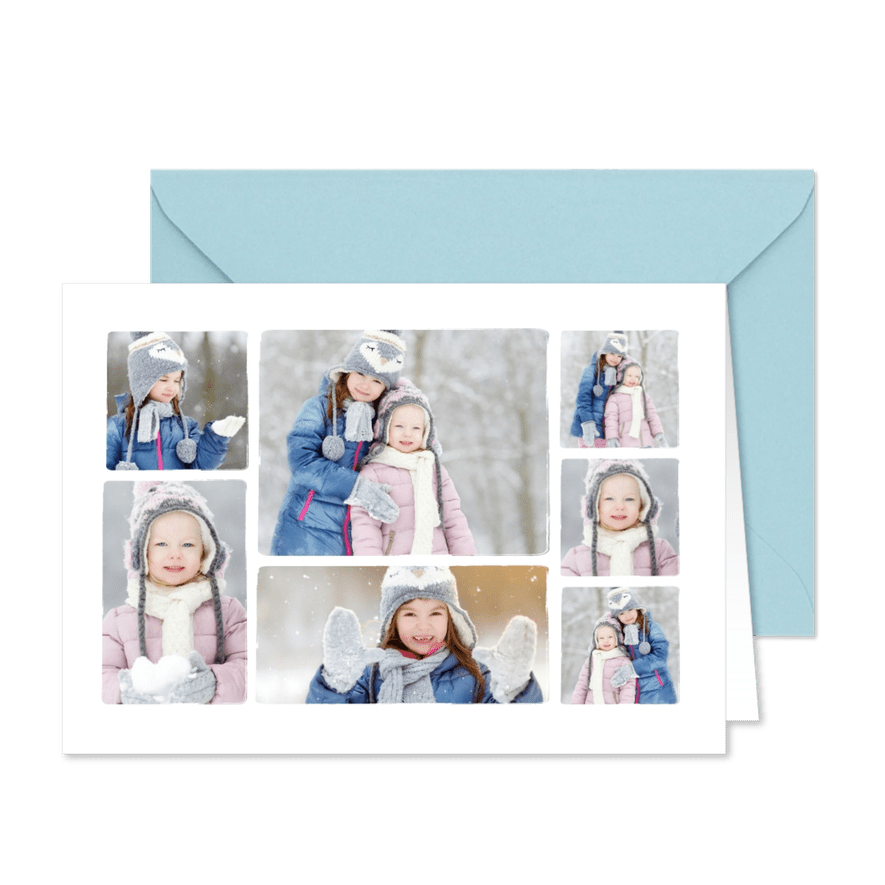 Fotocollage-Karte sieben Fotos - Karteneindruck