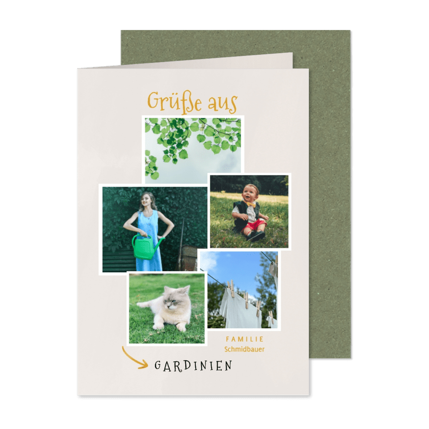 Fotocollage Karte Urlaub in 'Gardinien' - Kartenvorschau