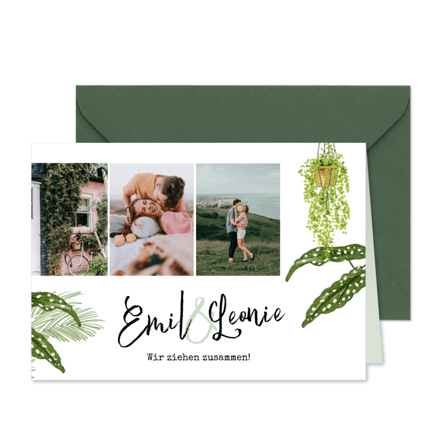 Fotocollage-Karte Zusammenziehen - Karteneindruck