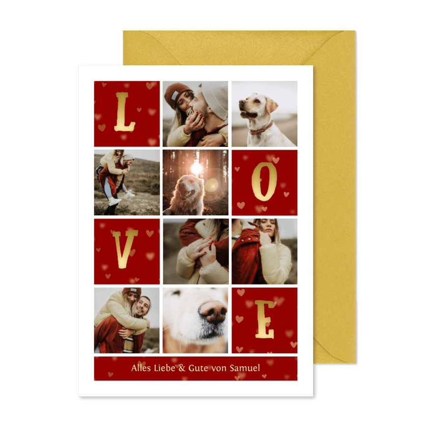 Fotocollage 'Love' Grüße - Karteneindruck