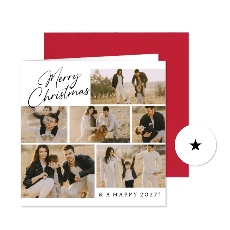 Fotocollage 'Merry Christmas' Weihnachtskarte - Kartenvorschau