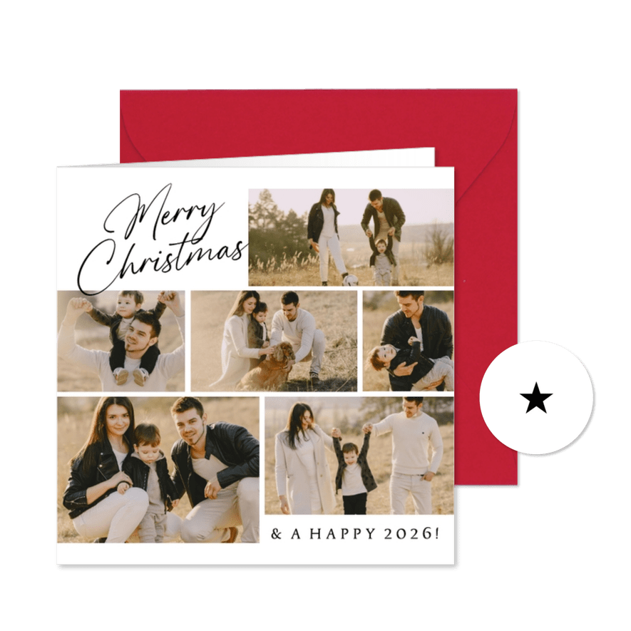 Fotocollage 'Merry Christmas' Weihnachtskarte - Karteneindruck
