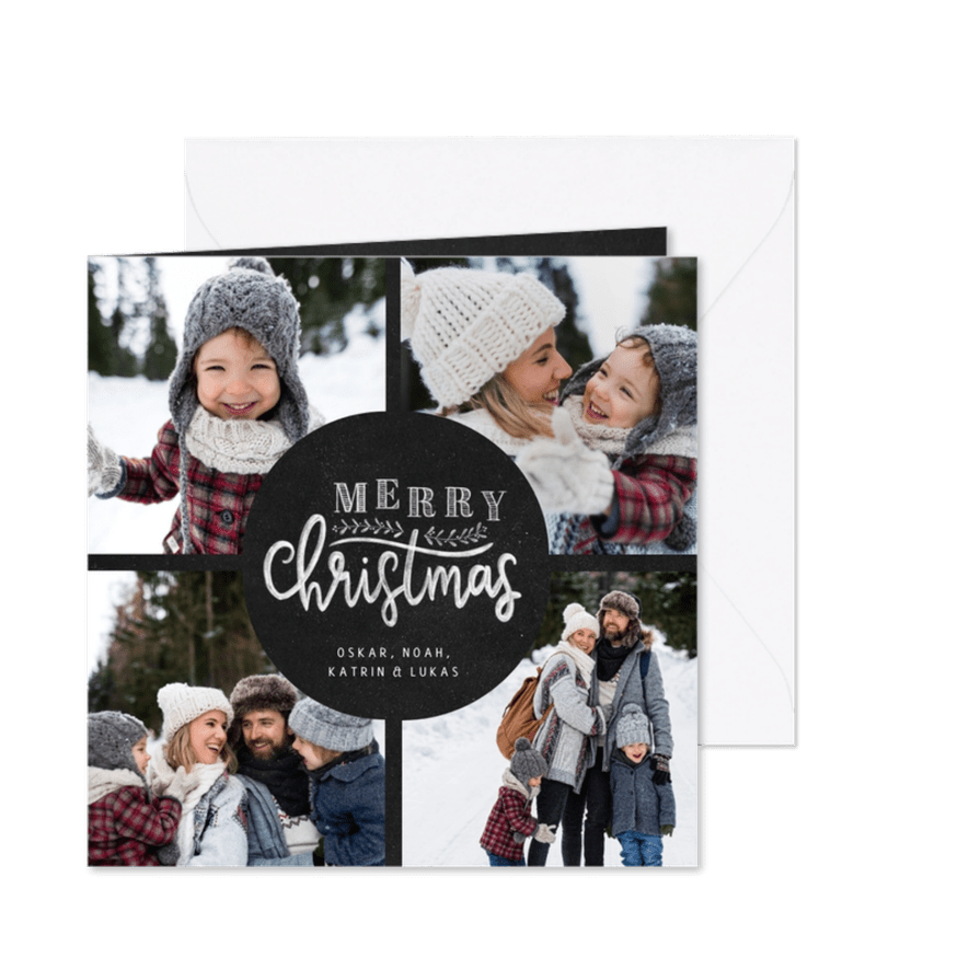Fotocollage 'Merry Christmas' - Kartenvorschau