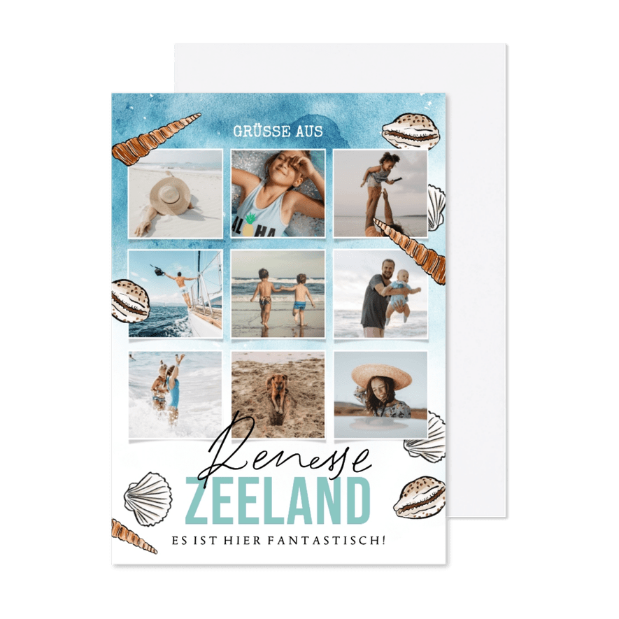 Fotocollage Postkarte aus Renesse - Kartenvorschau
