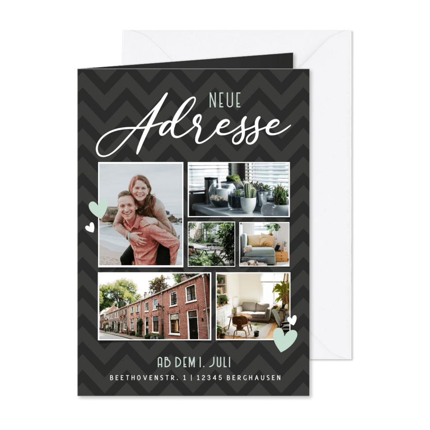 Fotocollage Umzugskarte Neue Adresse - Karteneindruck