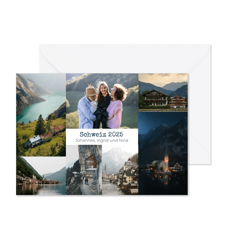 Fotocollage Urlaub in den Bergen Grußkarte - Karteneindruck