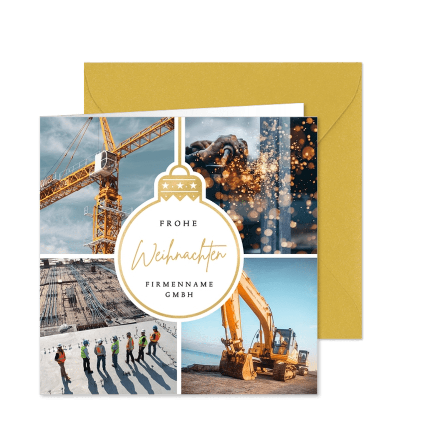 Fotocollage-Weihnachtskarte geschäftlich - Karteneindruck
