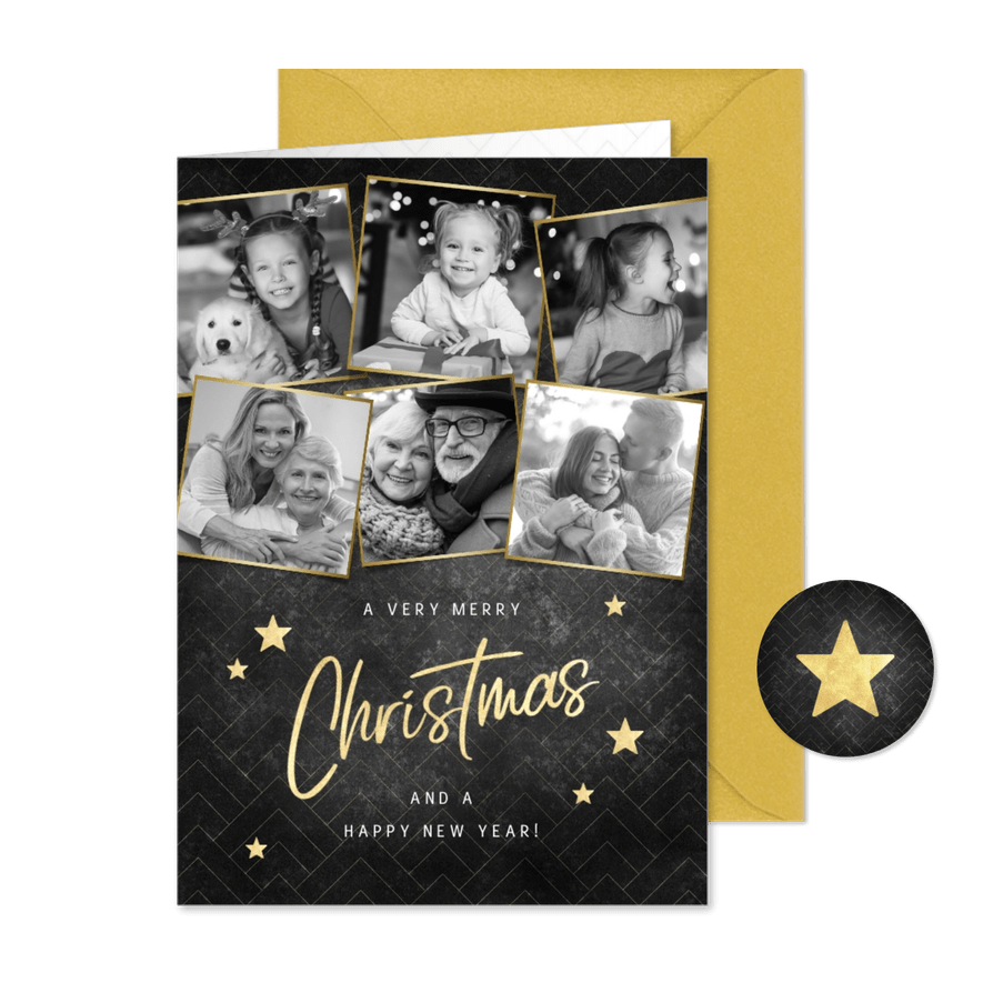 Fotocollage Weihnachtskarte merry christmas and stay safe - Karteneindruck
