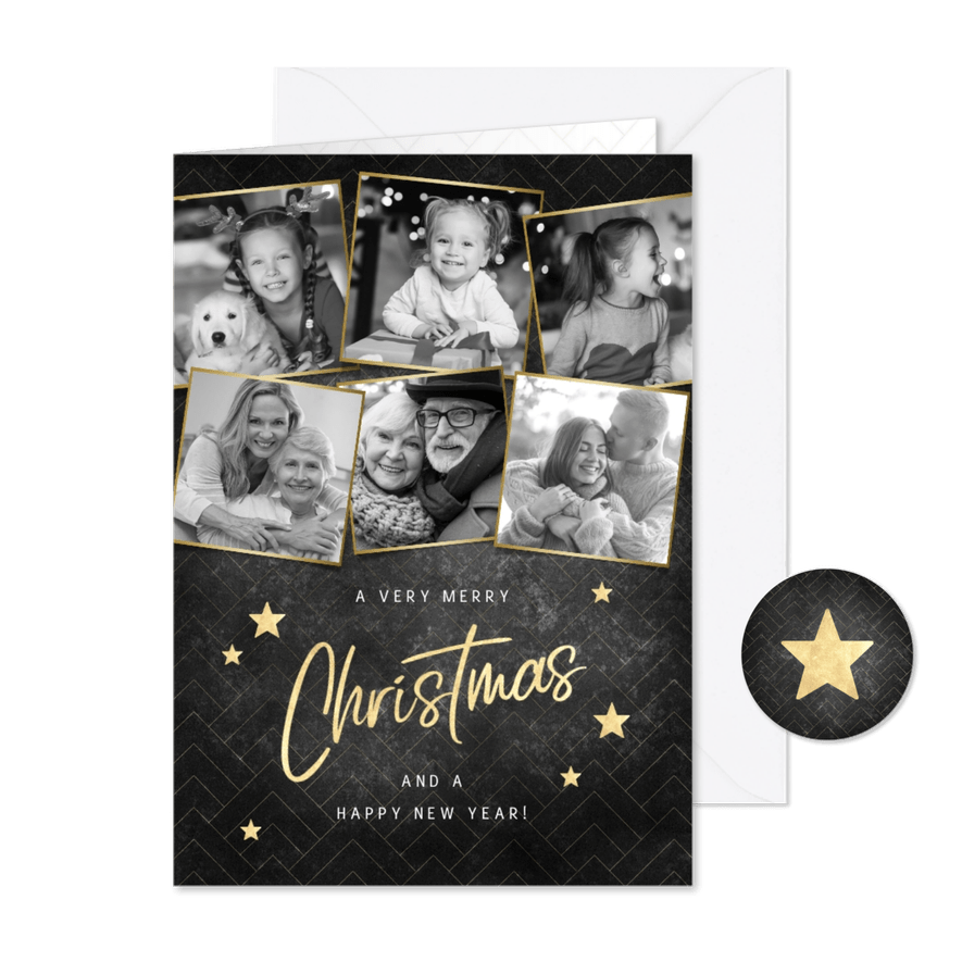 Fotocollage Weihnachtskarte merry christmas and stay safe - Karteneindruck