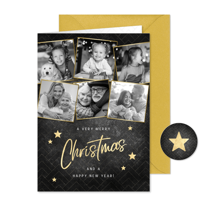 Fotocollage Weihnachtskarte merry christmas and stay safe - Karteneindruck