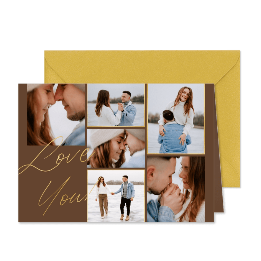 Fotocollagekarte 'I love you' mit 6 Fotos - Kartenvorschau