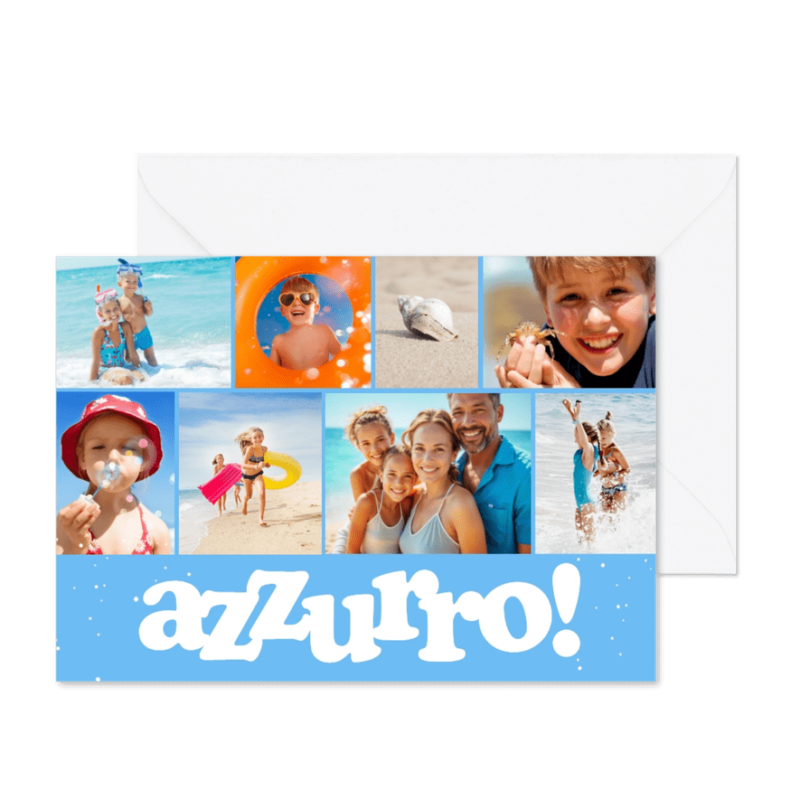 Fotocollagekarte Italiengrüße 'Azzurro!' - Kartenvorschau
