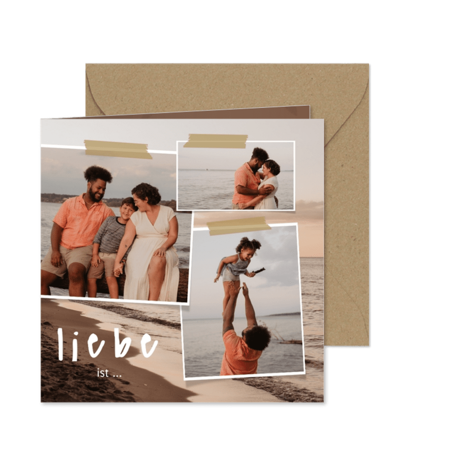 Fotocollagekarte 'Liebe ist ...!' - Karteneindruck
