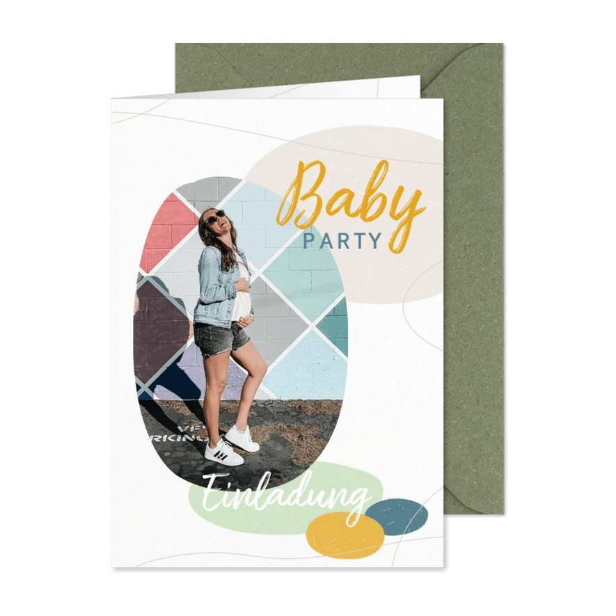 Fotoeinladung zur Babyparty - Junge - Karteneindruck
