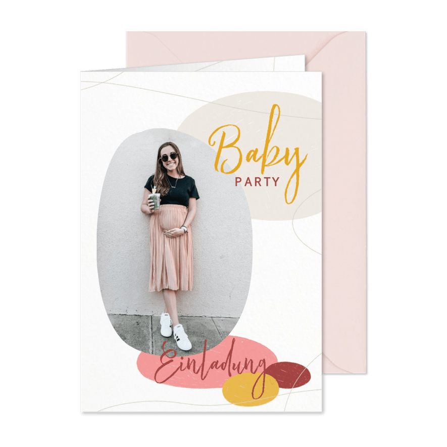 Fotoeinladung zur Babyparty - Mädchen - Karteneindruck
